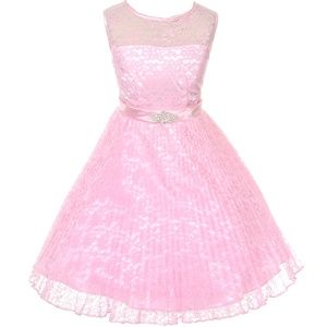 Little Girls Kids Toddler Sleeveless Floral Lace Easter Flower Girl Dress Sale